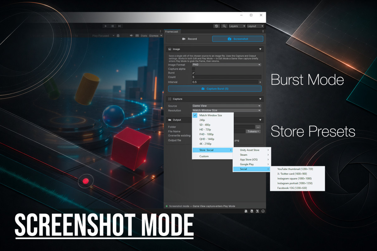 Framecast - In-Editor Video and Screenshots