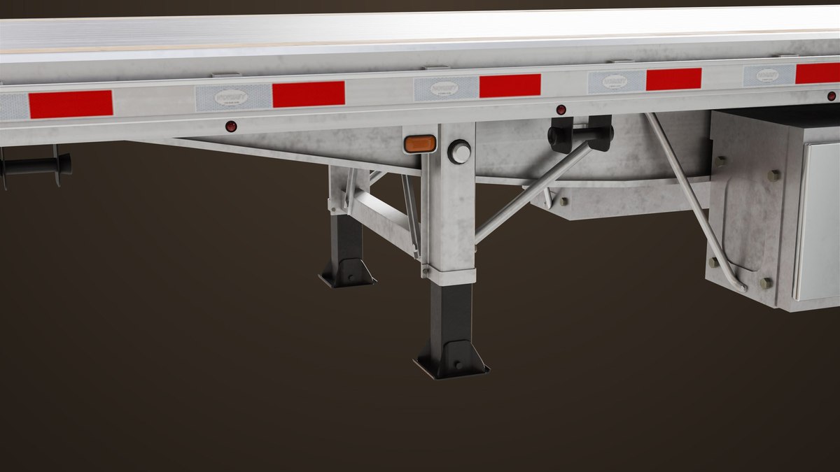 Flatbed Trailer with 7 Loads Single Mat URP HDRP Textures