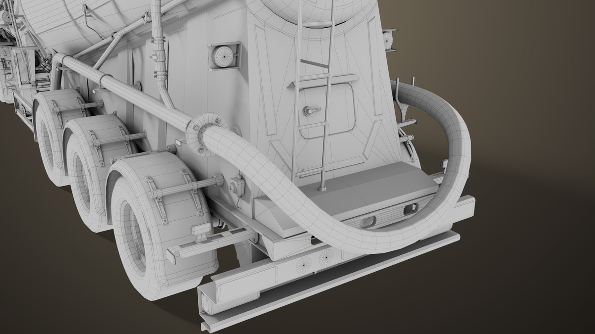 Chassis 06 Cement Trailer 01 Yellow