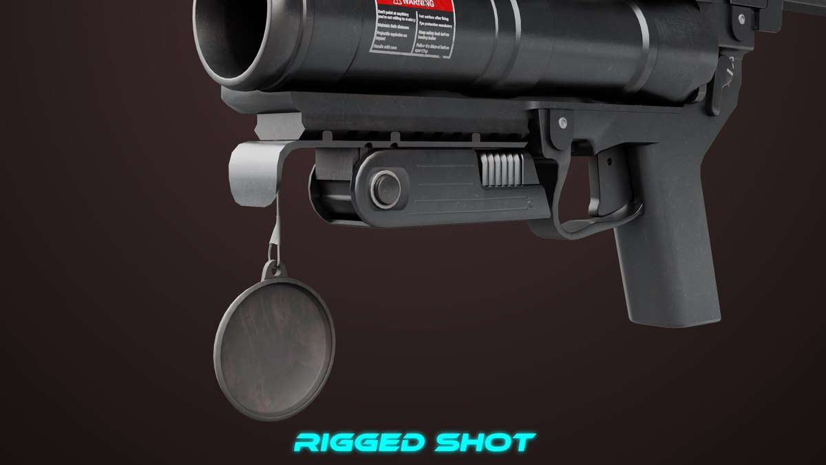 Grenade Launcher 04 Black URP HDRP Textures