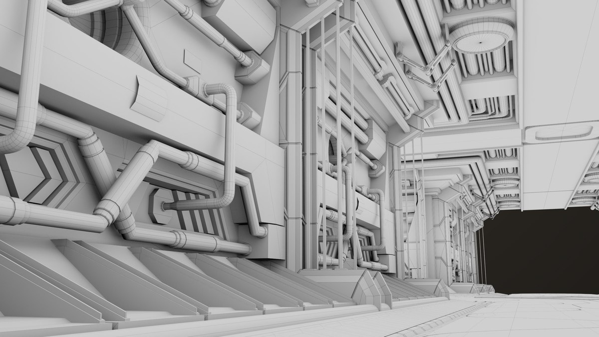 Sci Fi Corridor 01 URP HDRP Textures