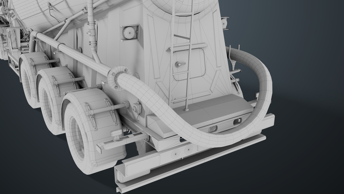 Chassis06 Cement Trailer 01 White URP HDRP Textures