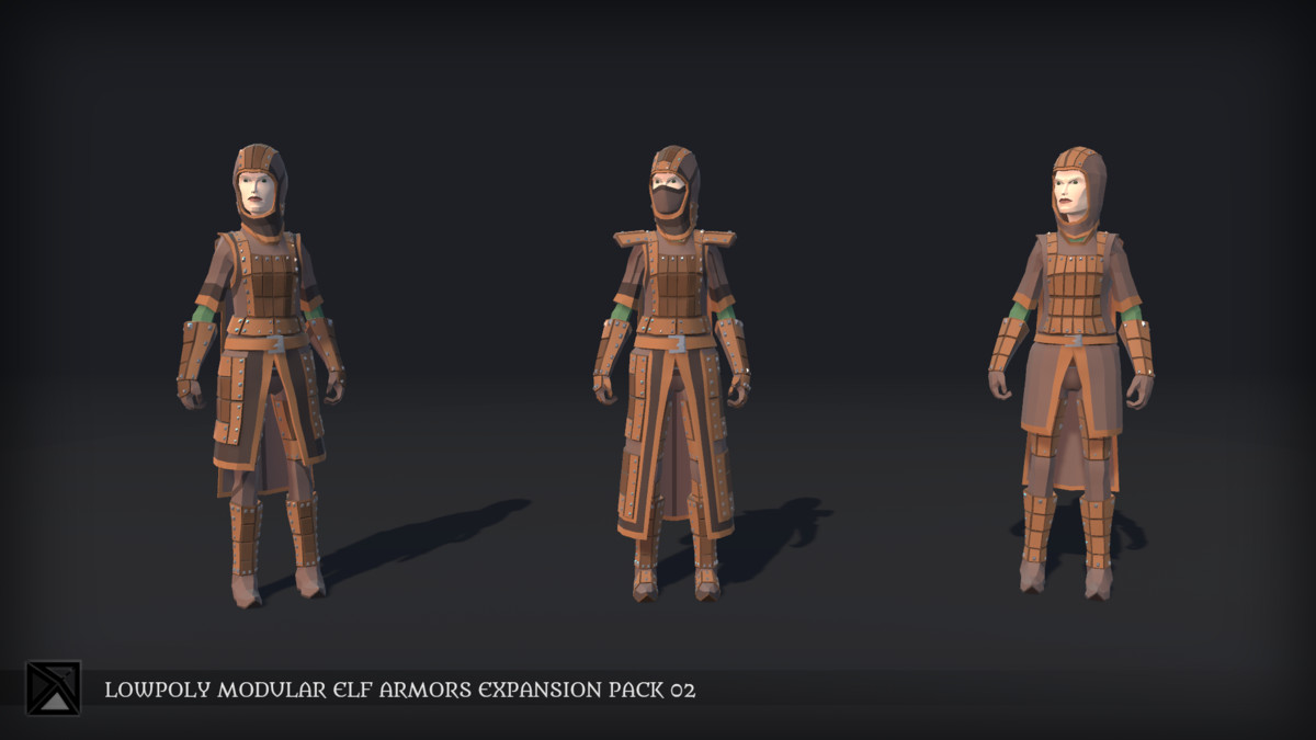 Lowpoly Elves Modular Armors Ex2 - MEDIEVAL FANTASY SERIES