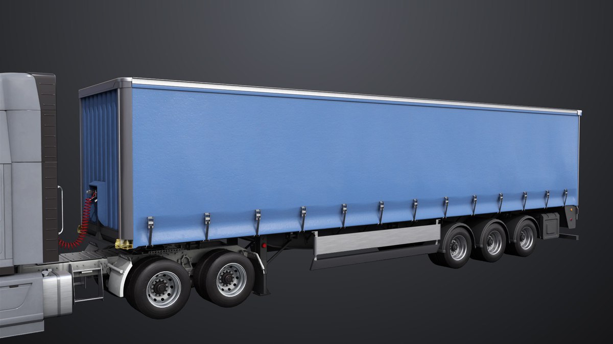 Heavy Truck 05 Curtainsider Trailer URP HDRP Textures
