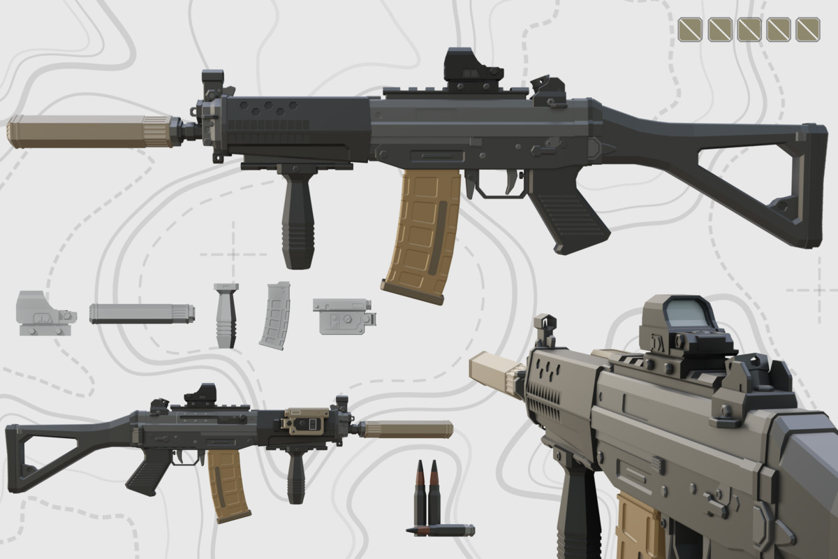 Low Poly Weapon Bundle Pack Fin