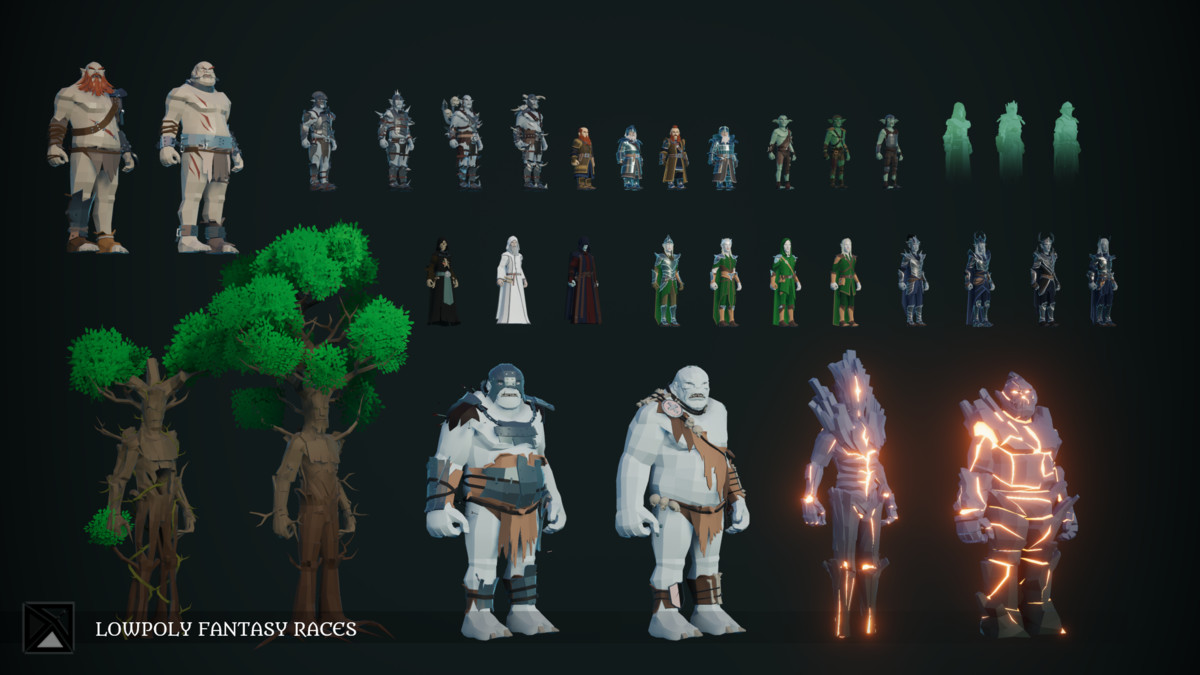 Lowpoly NPCs Bundle MEDIEVAL FANTASY SERIES