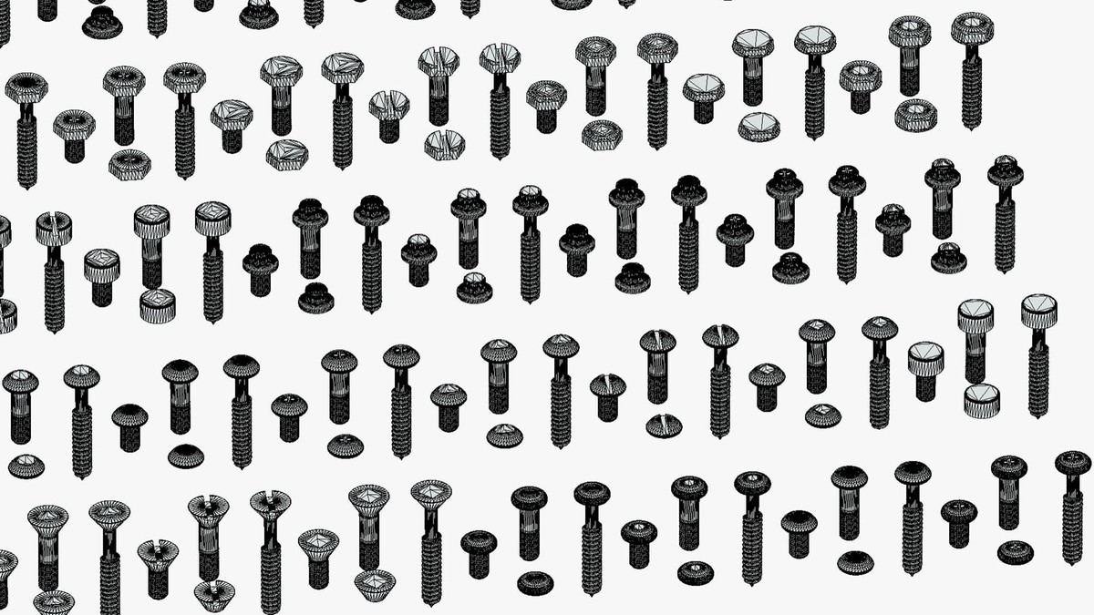 308 Bolt Screw & Head Pack - Low Poly Realistic Kitbash - Industrial Props Set