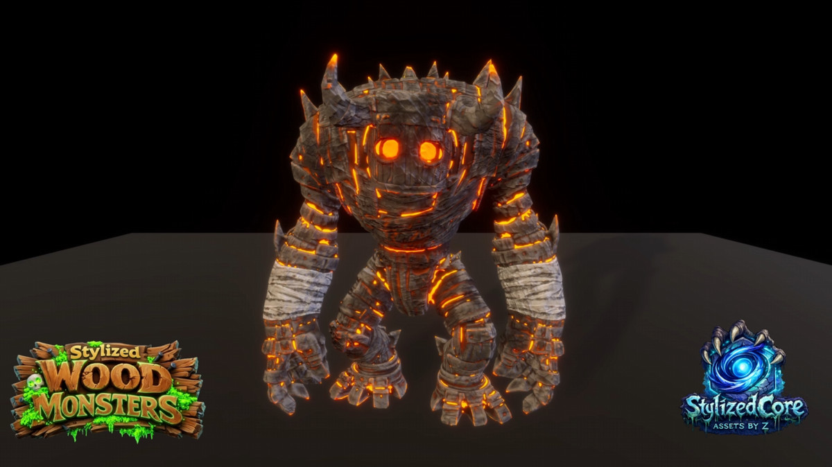 Wood Monsters Pack 1 – 4 Stylized Animated Creatures (LOD + Skins)