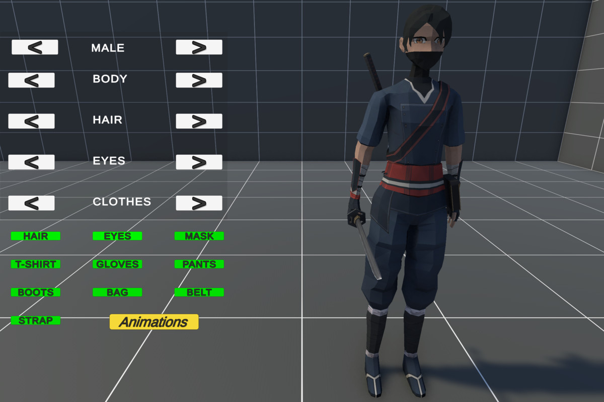 Stylized Ninjas Pack - Animated Characters (Male & Female)