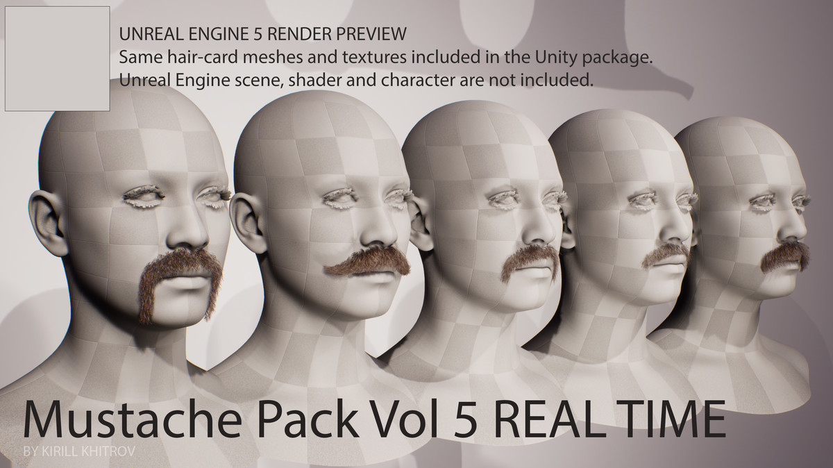 Moustache Pack Vol. 1 Real-Time Facial Hair Styles