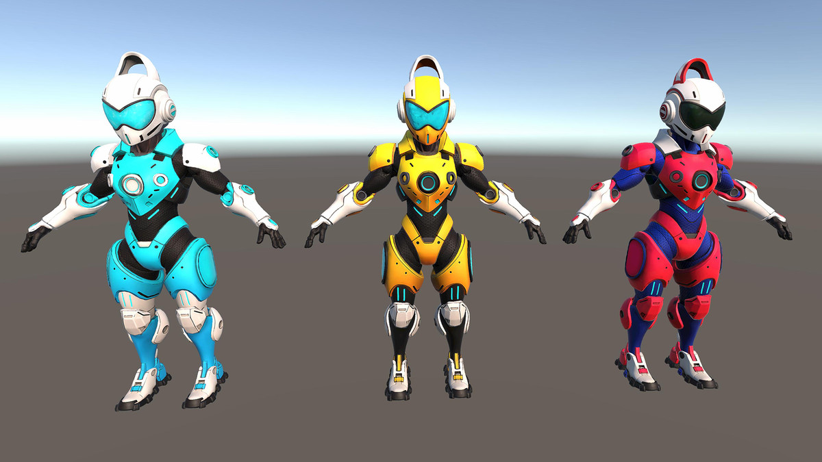 Stylized Sci-Fi Boy 2 Character (3 Skins)