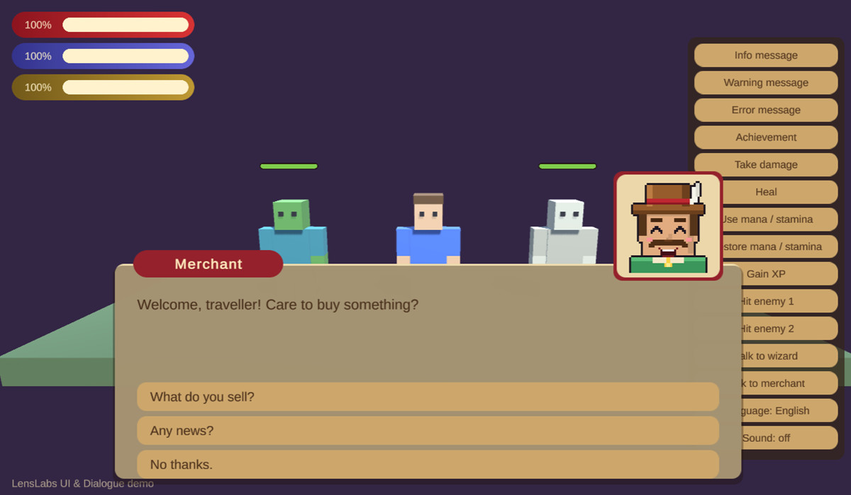 LensLabs UI & Dialogue