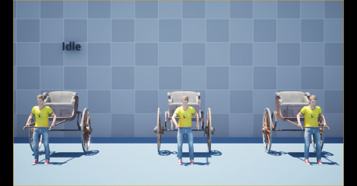Hand Pulled Rickshaw Animation