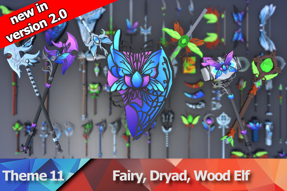 900 Low Poly Fantasy RPG Weapons - Ultimate 3D Pack