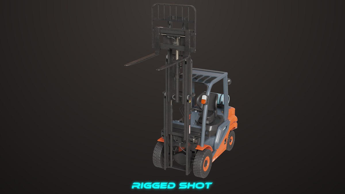 Forklift Truck 02 Orange URP HDRP Textures