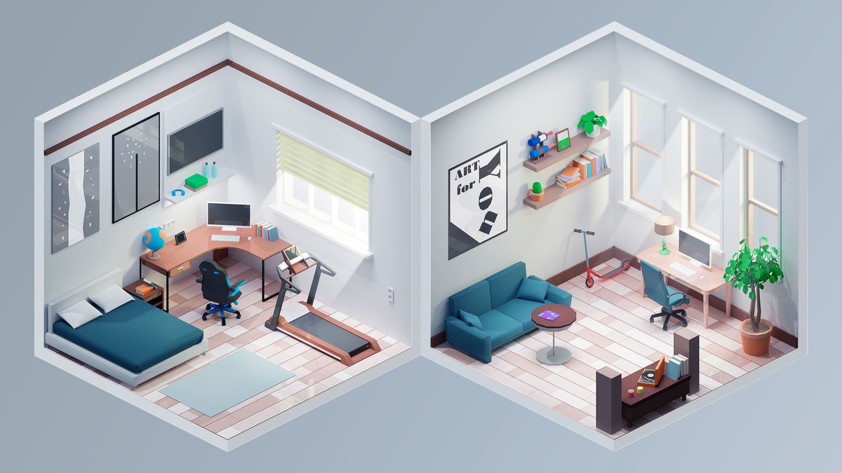 Interior 2 - Low Poly 3D Models Pack