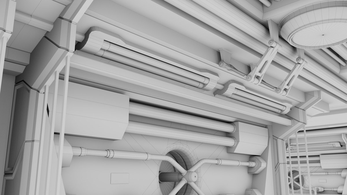 Sci Fi Corridor 01 URP HDRP Textures