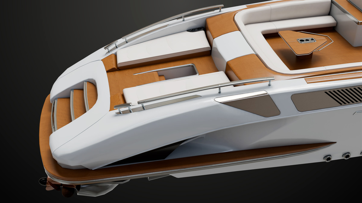 Yacht Boat 01 White with Interior HDR URP Textures