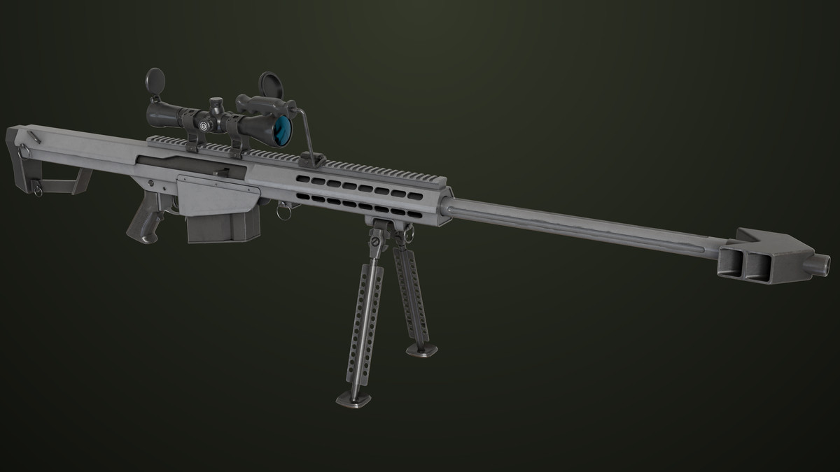 Sniper Rifle 02 Black and Sandal Single Map URP HDRP