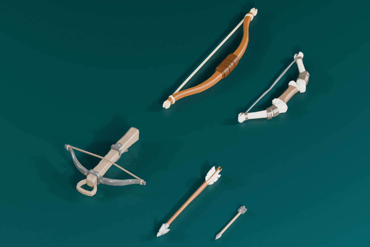 Low Poly Stylized Medieval Weapons & Shields