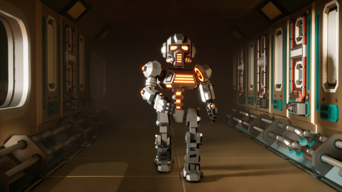 Modular Sci-Fi Robot Low-poly Stylized