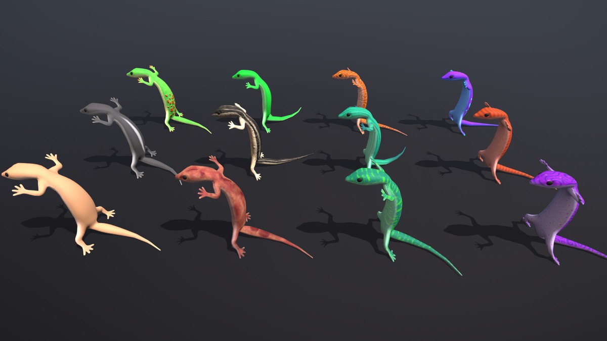 Funny Cute Lizard 3D