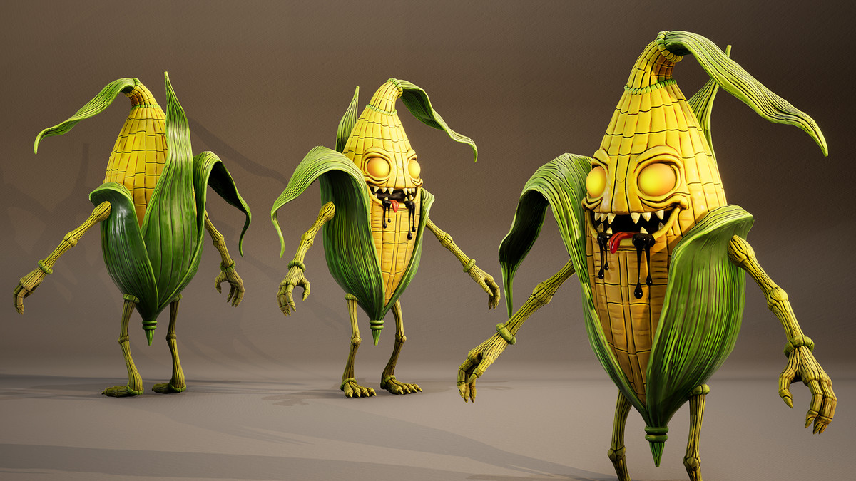 Nightmare Corn – Stylized Horror Enemy Pack (3 Skins, Hand-Painted)