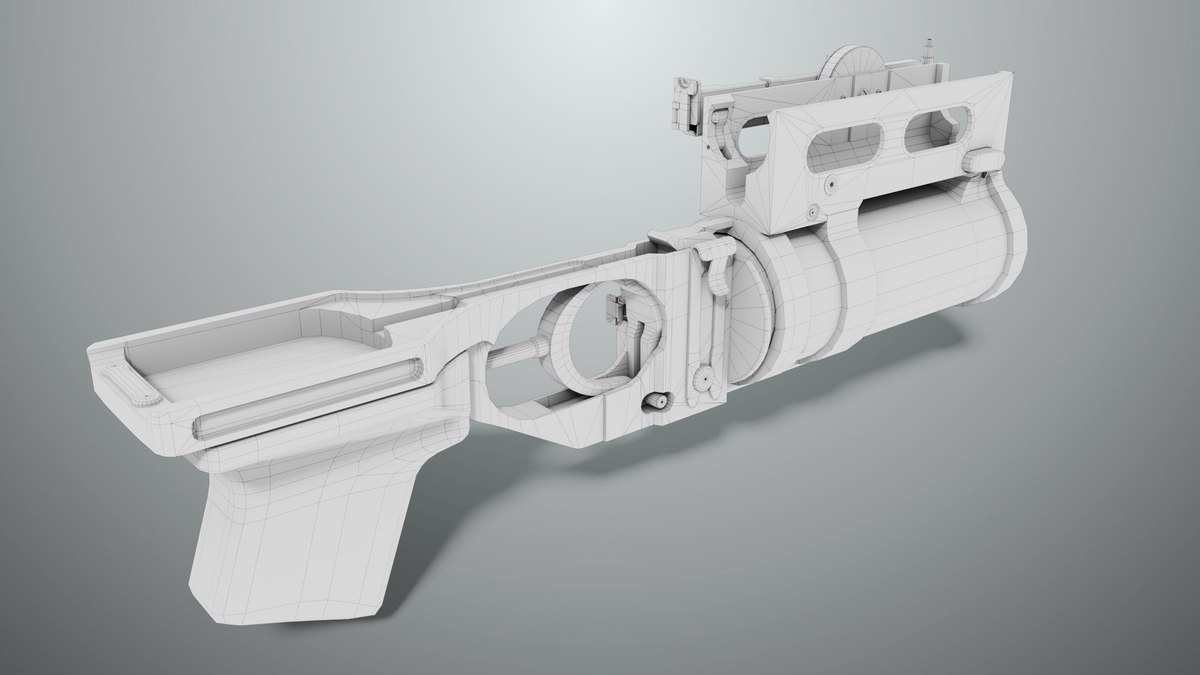 6 Grenade Launcher Black URP HDRP Textures