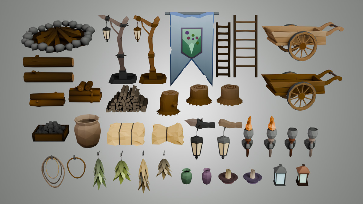 Low Poly Modular Medieval Village - Mini World Studio