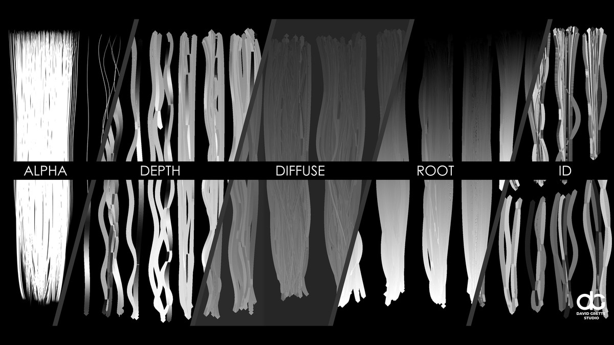 Realistic female hairstyles, pack #4 | Rigged hair, game-ready, low-poly