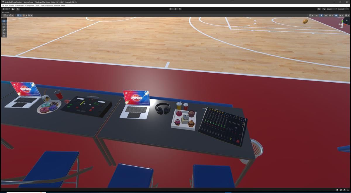 Basketball Arena Stadium Interior - Modular Environment 3D Level