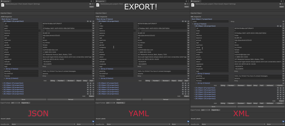 Data Structures Editor (xml, json, yaml, csv, md)