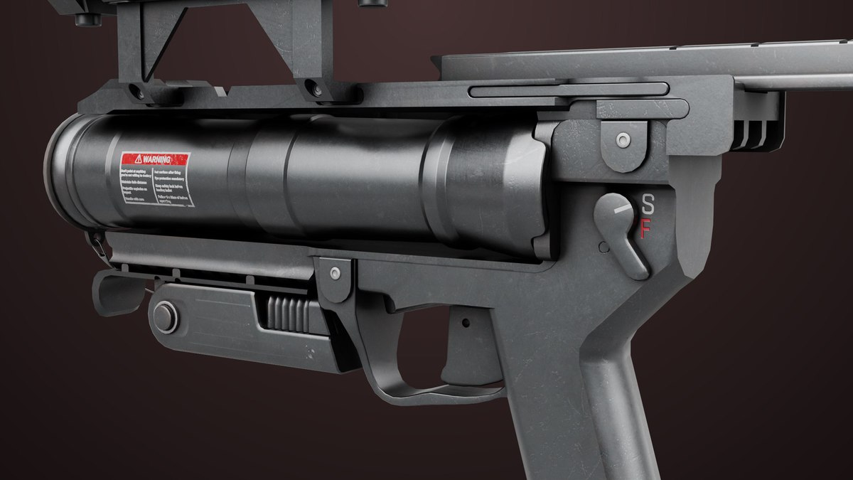 Grenade Launcher 04 Black URP HDRP Textures