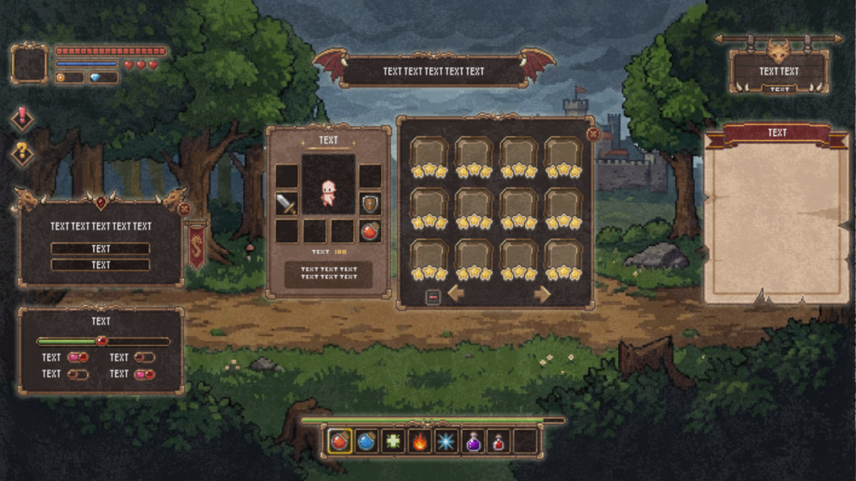 Pixem - Medieval Quest GUI (Pixel)