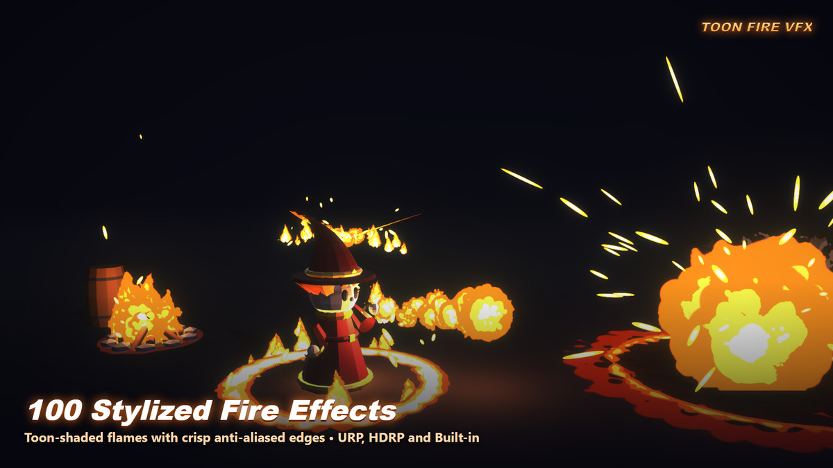 Toon Fire VFX Pack — 100 Stylized Fire Effects