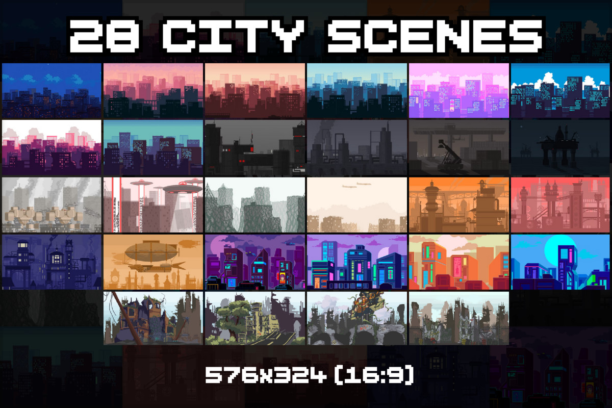 280 Ultimate Pixel Backgrounds Collection