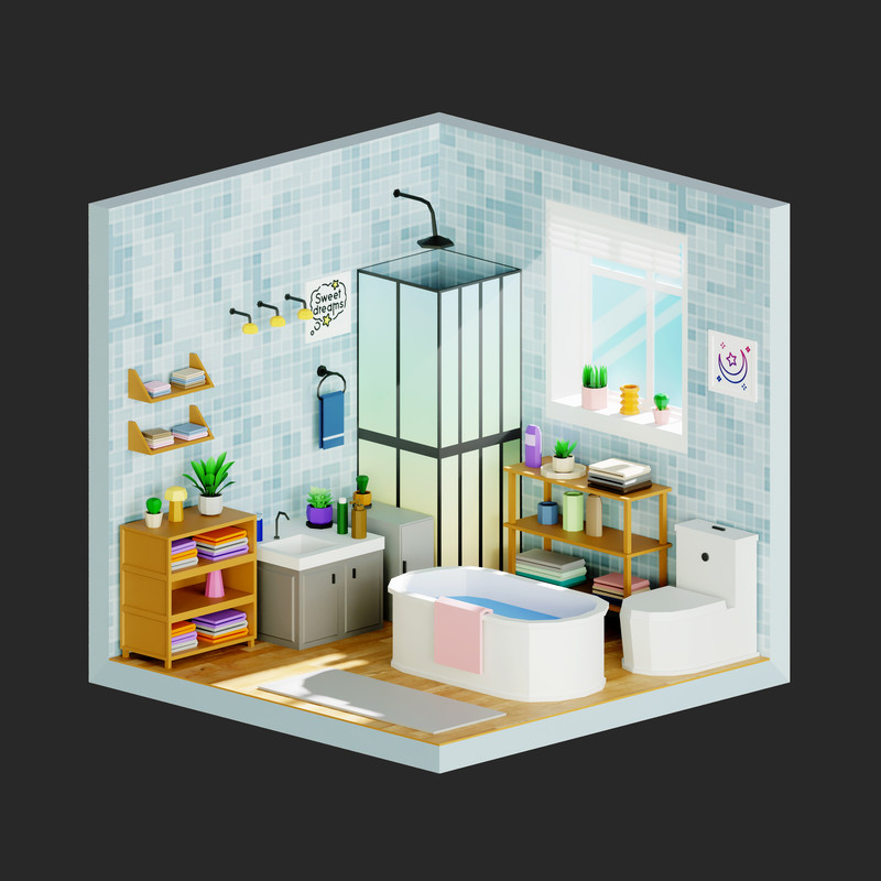 Interior 1 Low-poly 3D models Pack