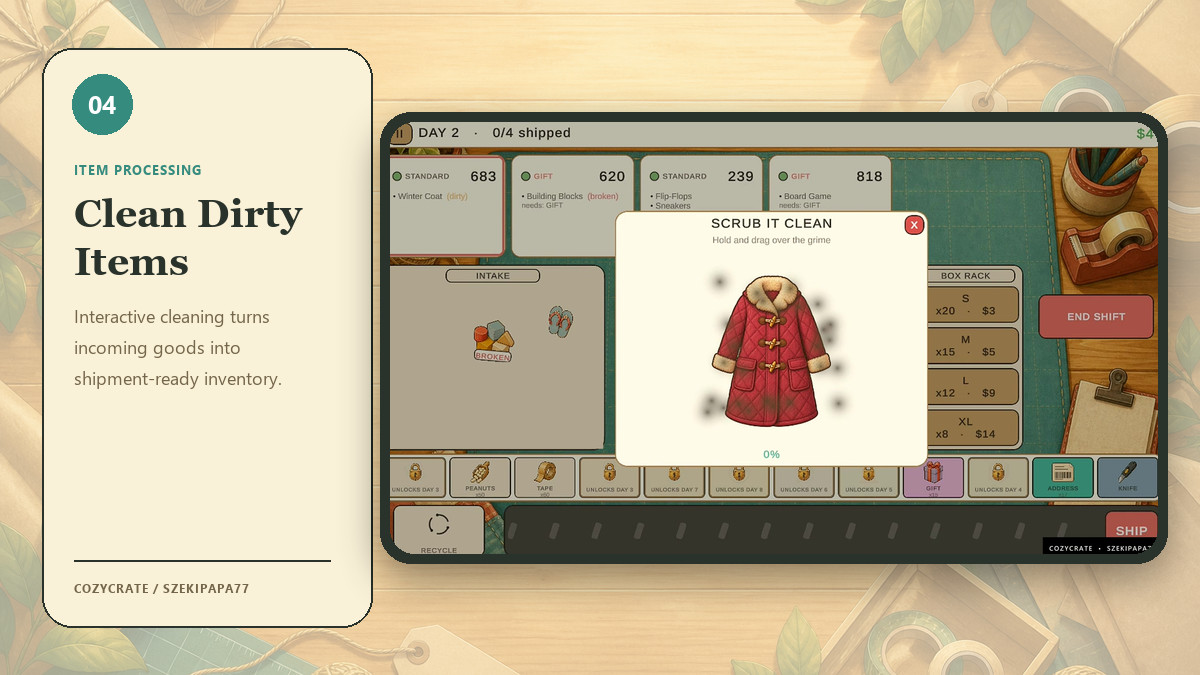 CozyCrate - Complete 2D Packing & Management Game Template