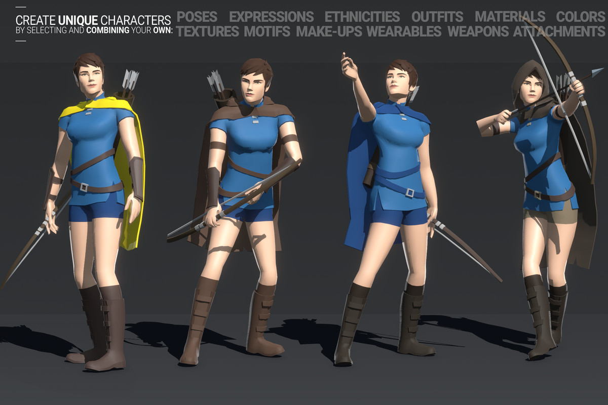 Polyquest Heroes: Warrior I Huntress