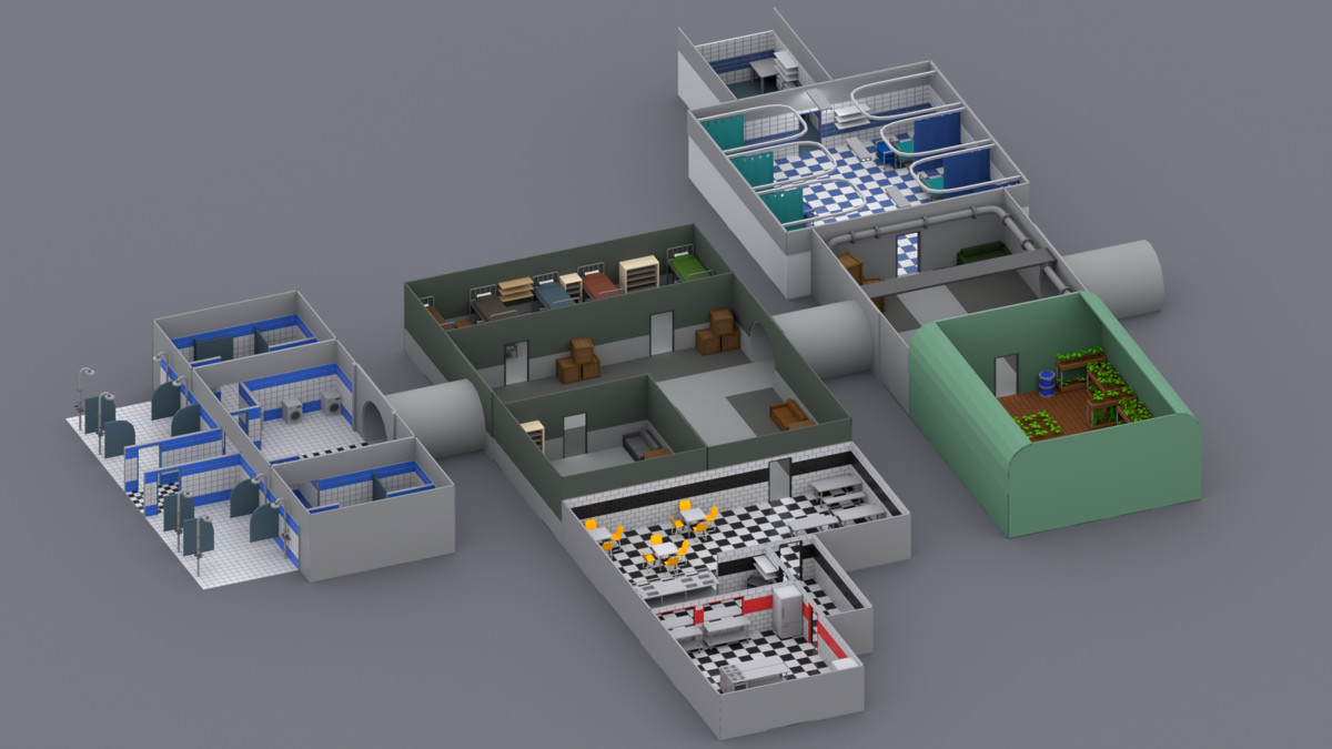 Low Poly Modular Bunker