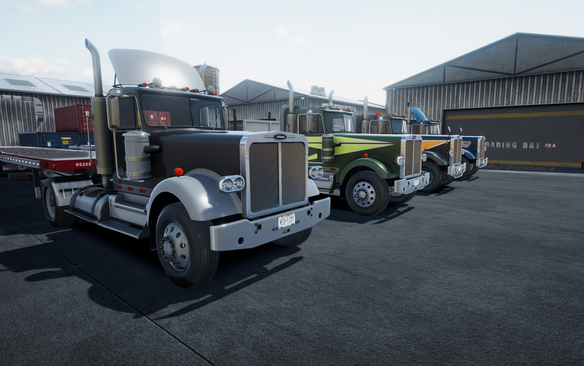 Semi truck flatbed trailer