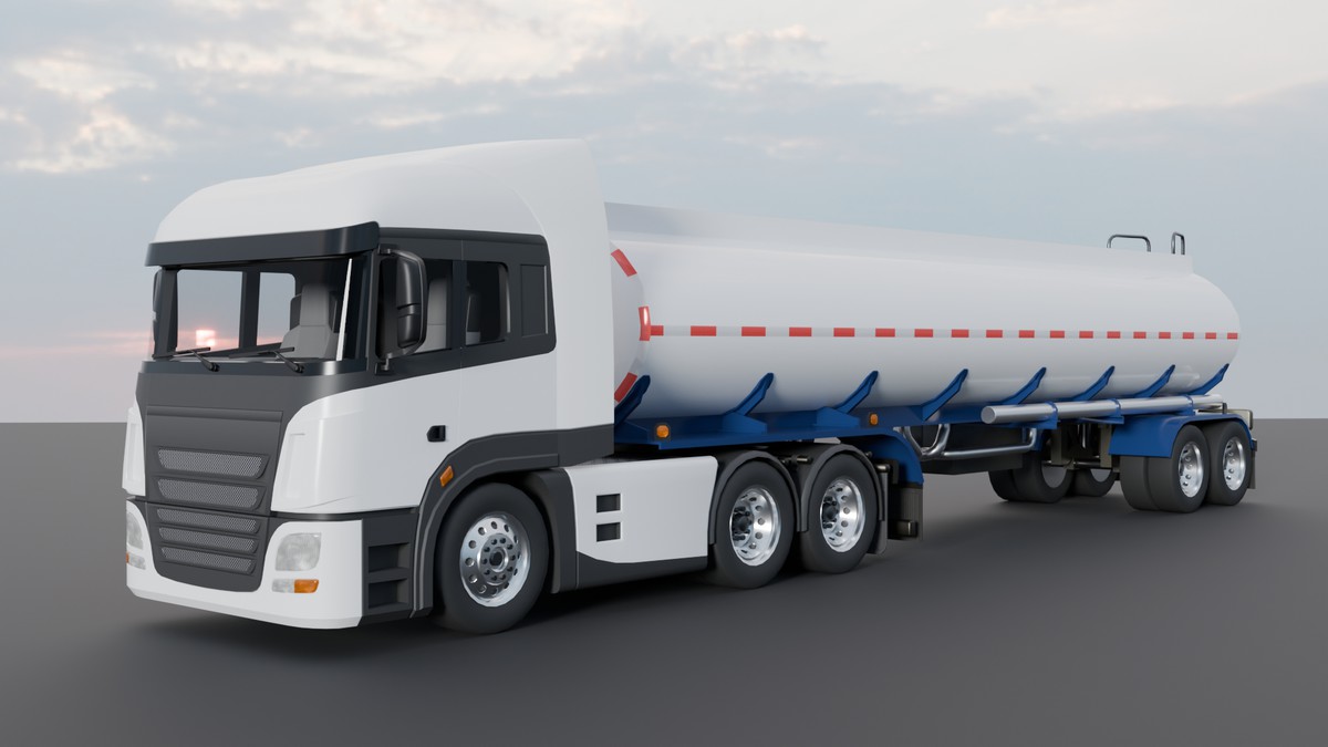 European Semi Truck + Tanker Trailer | Detailed Interior & Functional Lights