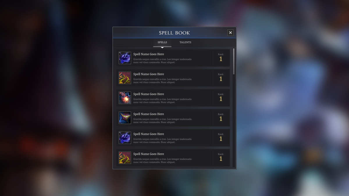 RPG & MMO One - PC and Mobile UI