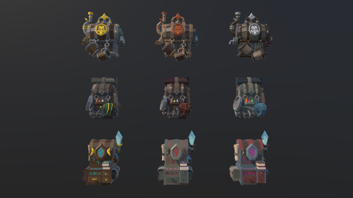 GanzSe Fantasy Low Poly Backpacks Pack Vol.1