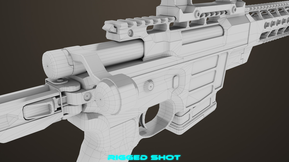 Sniper Rifle 04 Black URP HDRP Textures