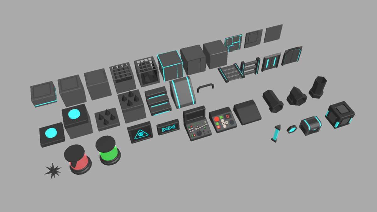 Sci-Fi Lab Kit – Modular Stylized Low Poly Environment Assets