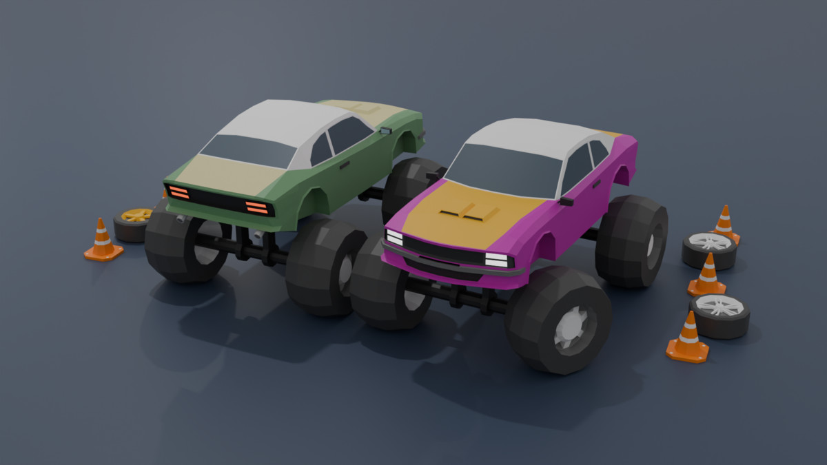 Mobile Optimize-Low Poly Vehicles