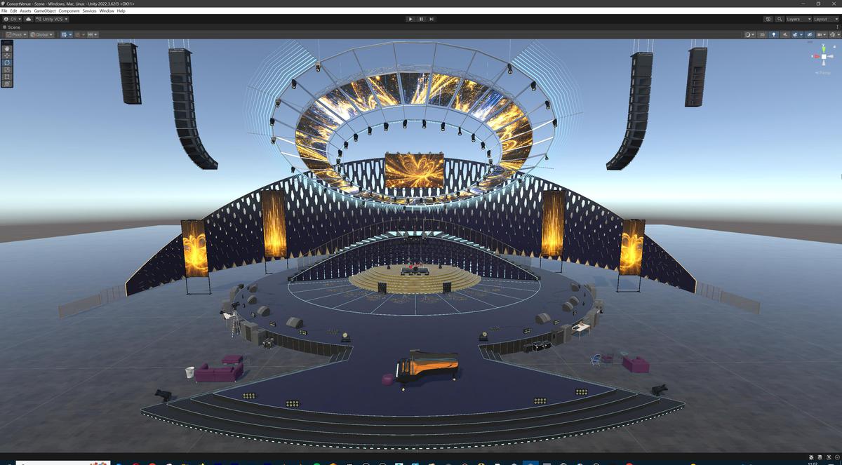 Concert Arena Stage Venue - Modular 3d Environment with props