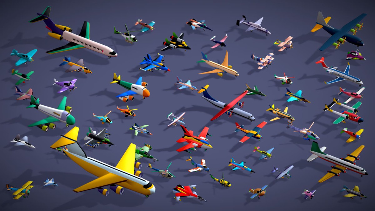 55 Air Vehicle Mega Pack - Toon Air Field - Sky Force Collection - Stylized Set
