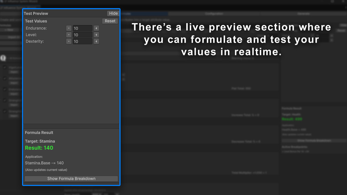 LF Attribute Forge Pro: No Code Stat Generator with Stat Influences and Scaling